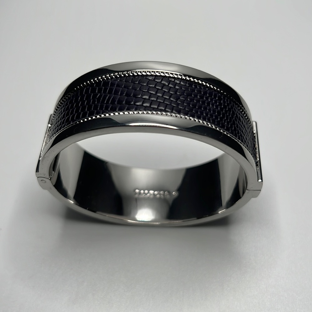 NWOT Talbots bracelet silver with navy leather like accent! Magnetic closure!